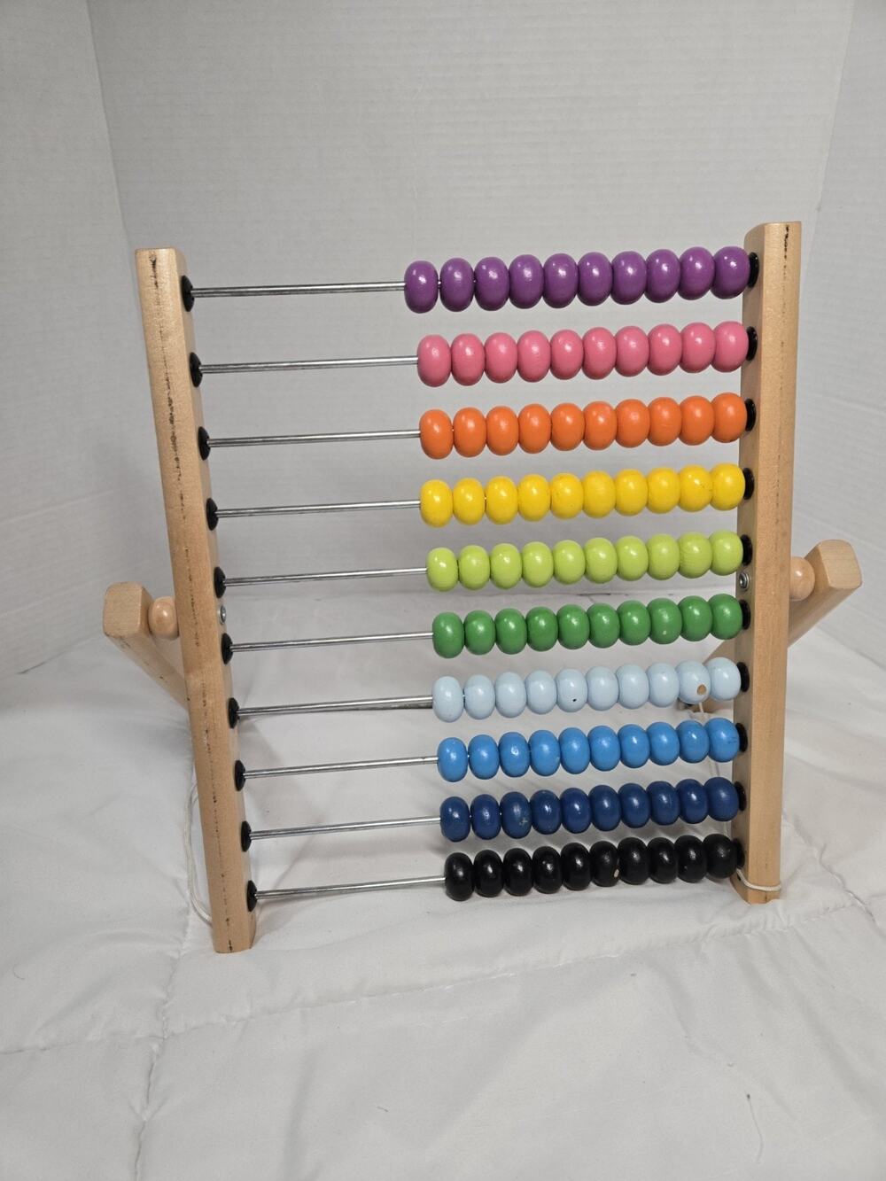 Abacus Ikea Wooden Counting Beads Educational Toy Math Wood 9 Colors 10 Bead